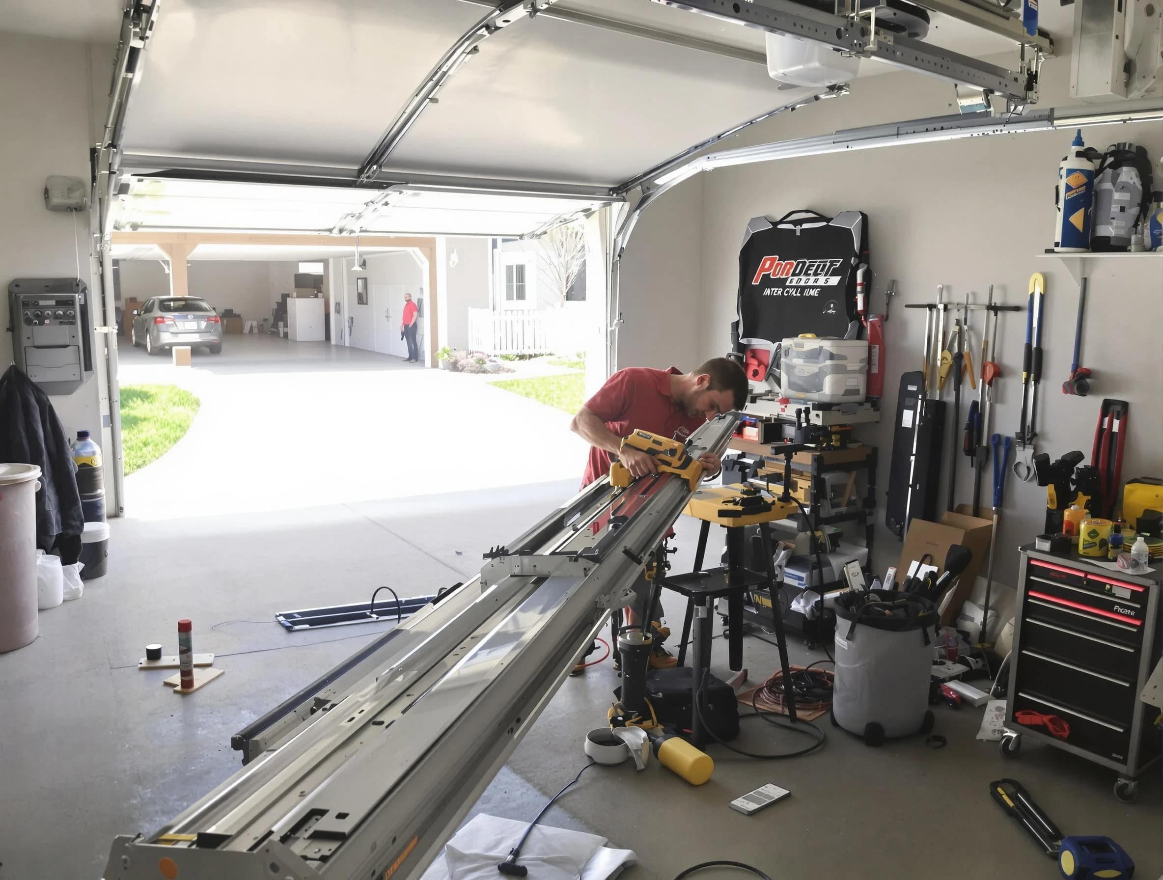 North Providence Garage Door Repair expert performing track repair in North Providence