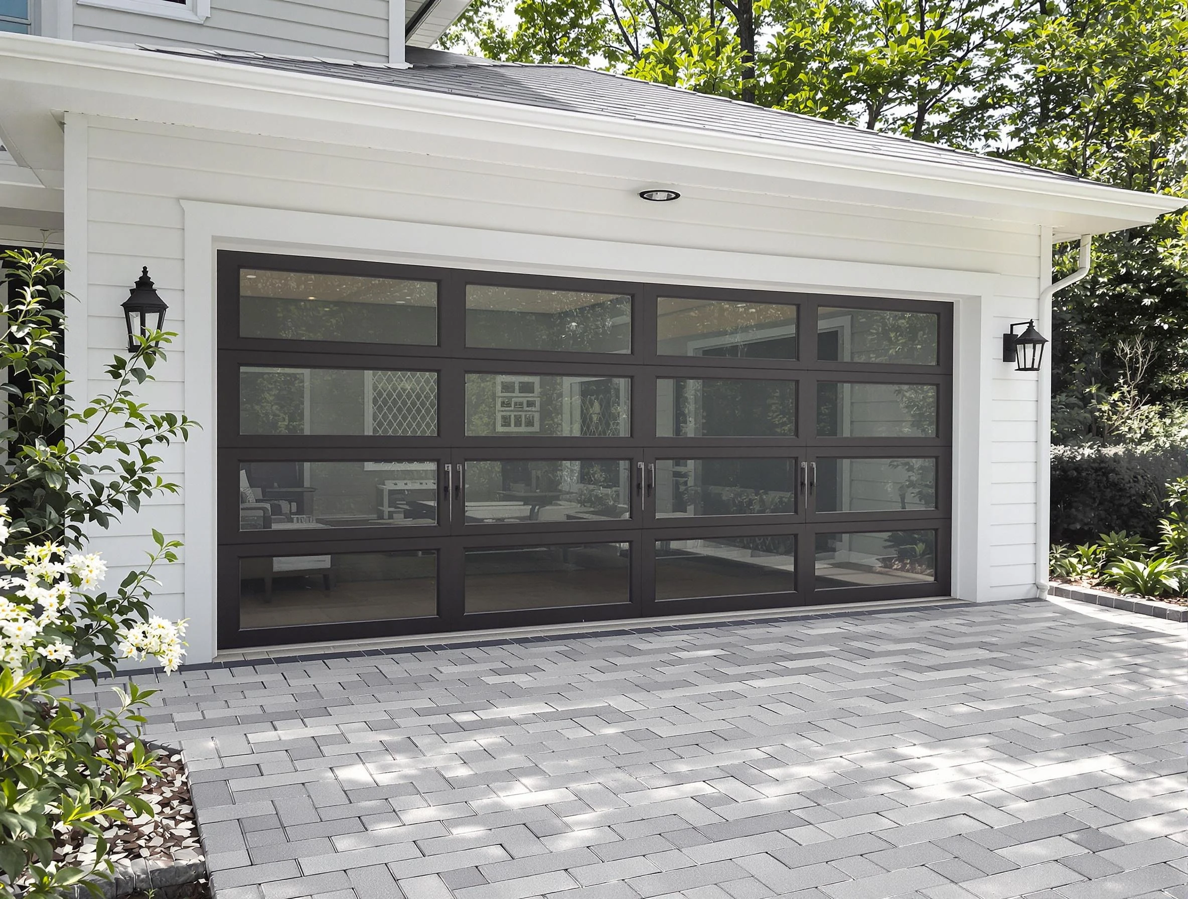North Providence Garage Door Repair design specialist presenting custom garage door options to North Providence homeowner