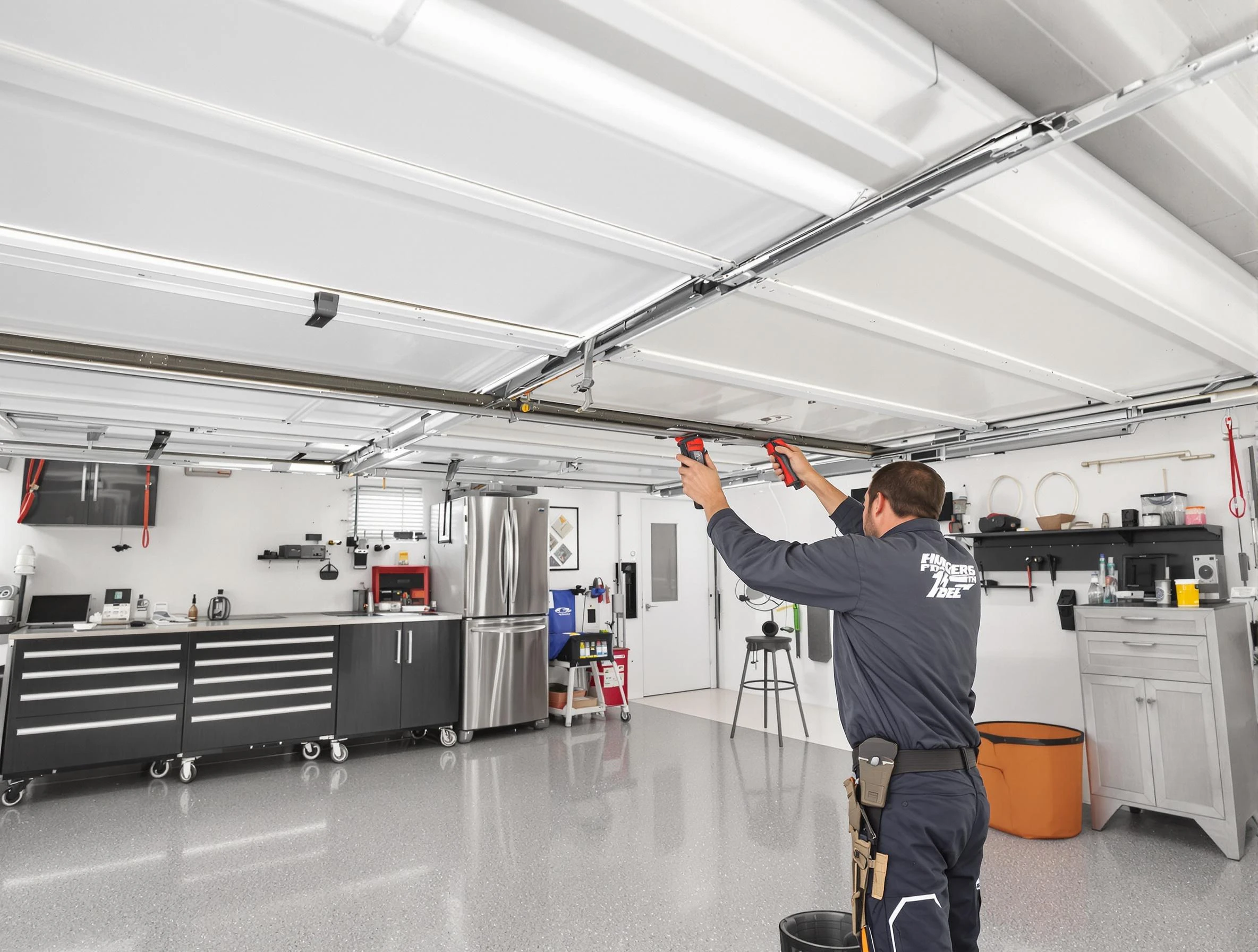 Overhead garage door repair service by North Providence Garage Door Repair in North Providence